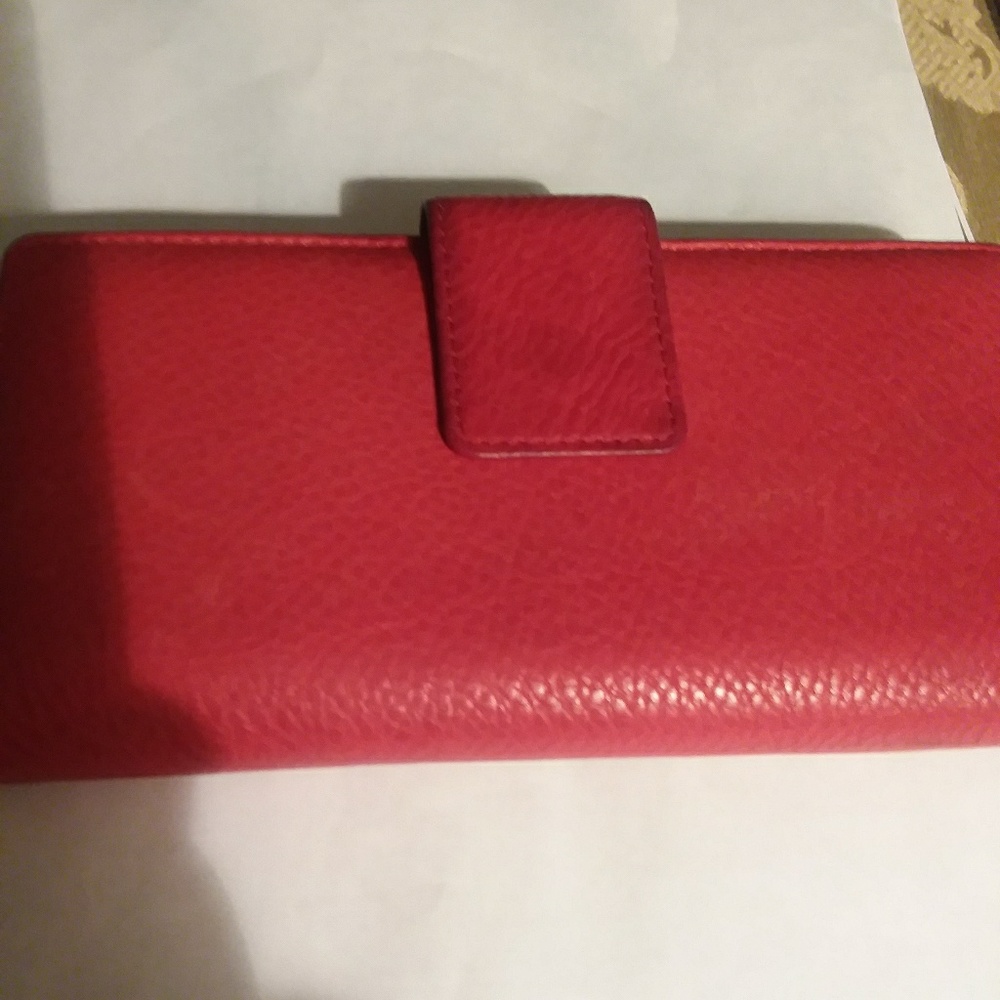 Fine leather, red wallet.